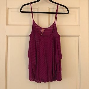Free People Layered Subtle Stripe Sleeveless Top